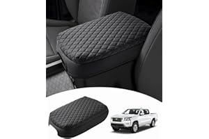 Shademax Custom Fit for Center Console Cover Nissan Frontier 2024 2023 2022 Armrest Cushion Pad Cover PU Leather Frontier Accessories Anti-Scratch Black