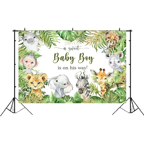 Lofaris Safari Animals Baby Shower Backdrop Jungle Theme Baby