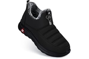 SHIBEVER Winter Boots for Women: Warm Fur Lined Slip on Ankle Snow Boots Comfortable Waterproof Anti-slip Outdoor Shoes