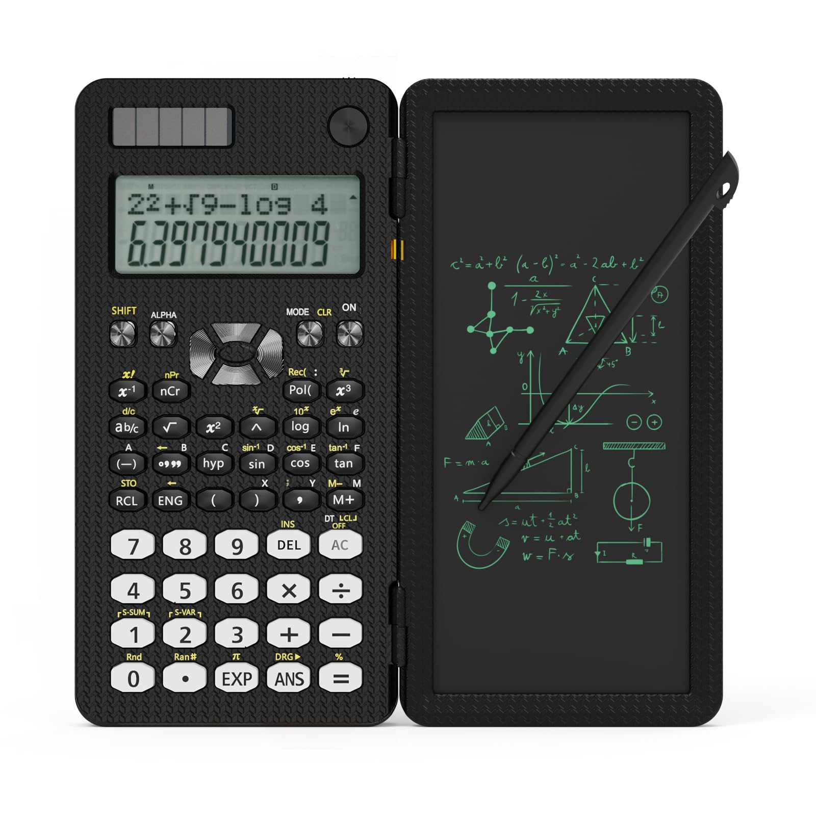 GUYUCOM Scientific Calculators for Students, 3in1 Secondary-School Supplies with Stylus Writing-Notepad Hard Case, 240 Function 2-Lined Display, Math Entry Level Scientific Calculator (GY-82MS II)