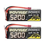 POVWAY 5200mAh 2S LiPo Battery 50C 7.4V RC Battery