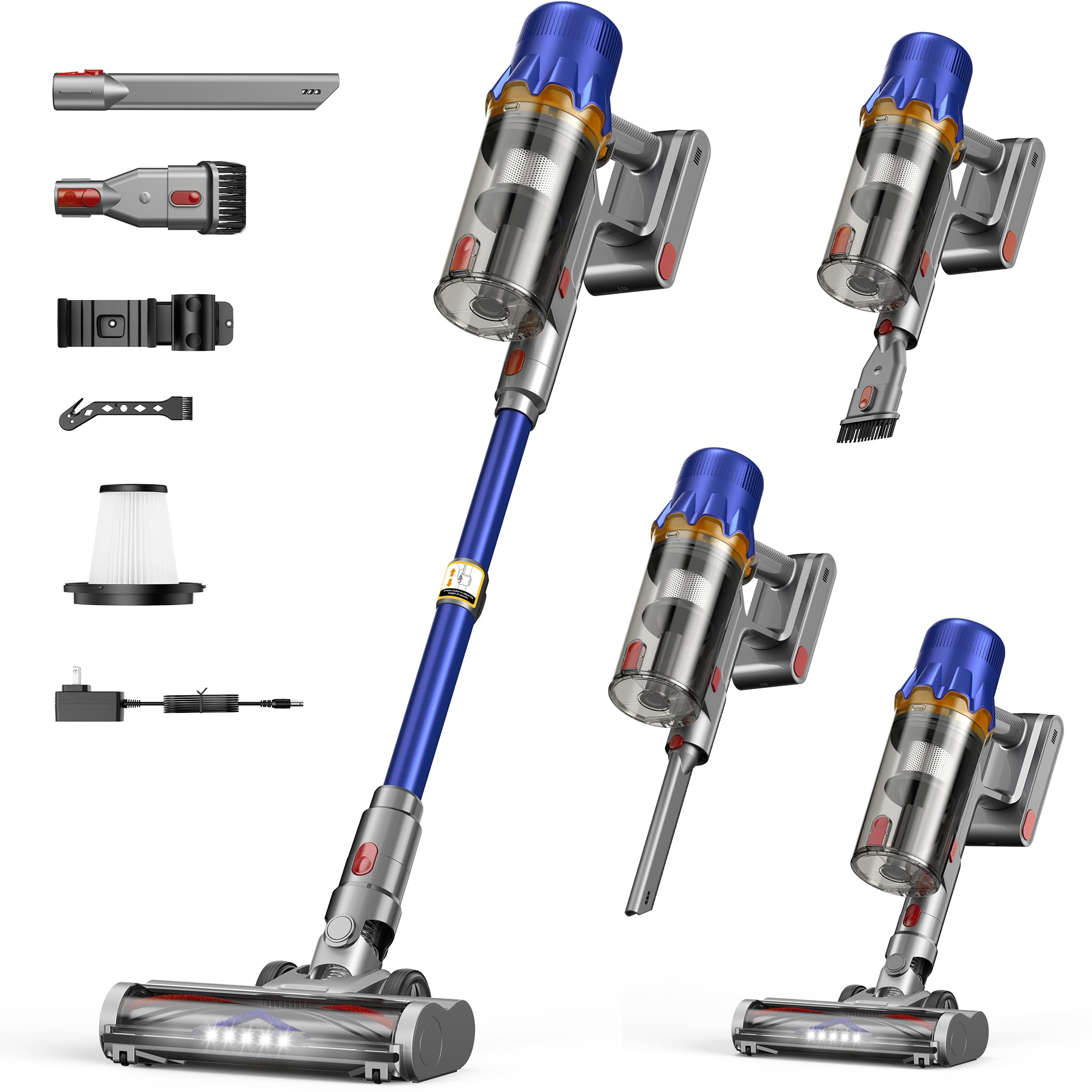 Photo 1 of iXlion Cordless Vacuum Cleaner - Powerful Stick Vacuum with HEPA Filter, 55-Min Runtime, LED Light, Anti-Tangle Brush, Detachable Battery, Lightweight for Home, Pet Hair, Carpets & Hard Floors