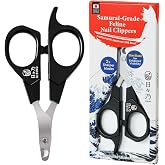 HIBINO Samurai-Grade Cat Nail Clippers | Quiet Precision Trimmer, Black | Made in Japan with 1K6 stainless steel blades, 2x sharper for smooth, quiet cuts with a secure non-slip ergonomic grip.