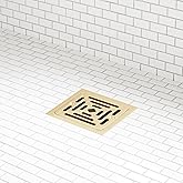 Signature Hardware 479111 Adelphi 4-1/2" Pattern Grate Linear Shower Drain - Brushed Gold