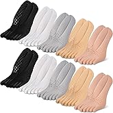 Geyoga 10 Pairs Women Toe Socks for Bunion Align Toe Separated Socks No Show Finger Low Cut Liner Invisible