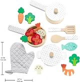 Fisher-Price Wood Kitchen 19-Piece Pretend Play Set Preschool Toys view 6
