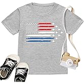 Boys 4th of July Shirt Girls Red White and Blue Patriotic American Flag Graphic Kids USA Independence Day Outfit 1-7 Years