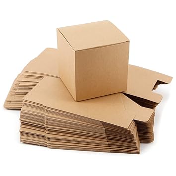 Anladia 50xGeschenkbox Geschenkschachtel Kraftpapier 10x10 x10cm Kartonage Geschenkverpackung Cupcake Bonboniere Gastgeschenk