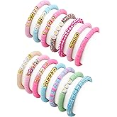 Asivsa Friendship Bracelets Beaded Stretch Bracelets for Women Stackable Clay Bead Boho Bracelet Bulk Beach Summer Cute Jewelry Set