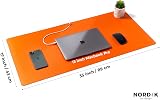 Nordik By Design Nordik Leather Desk Mat Cable Organizer Tangerine 89x43 cm view 6
