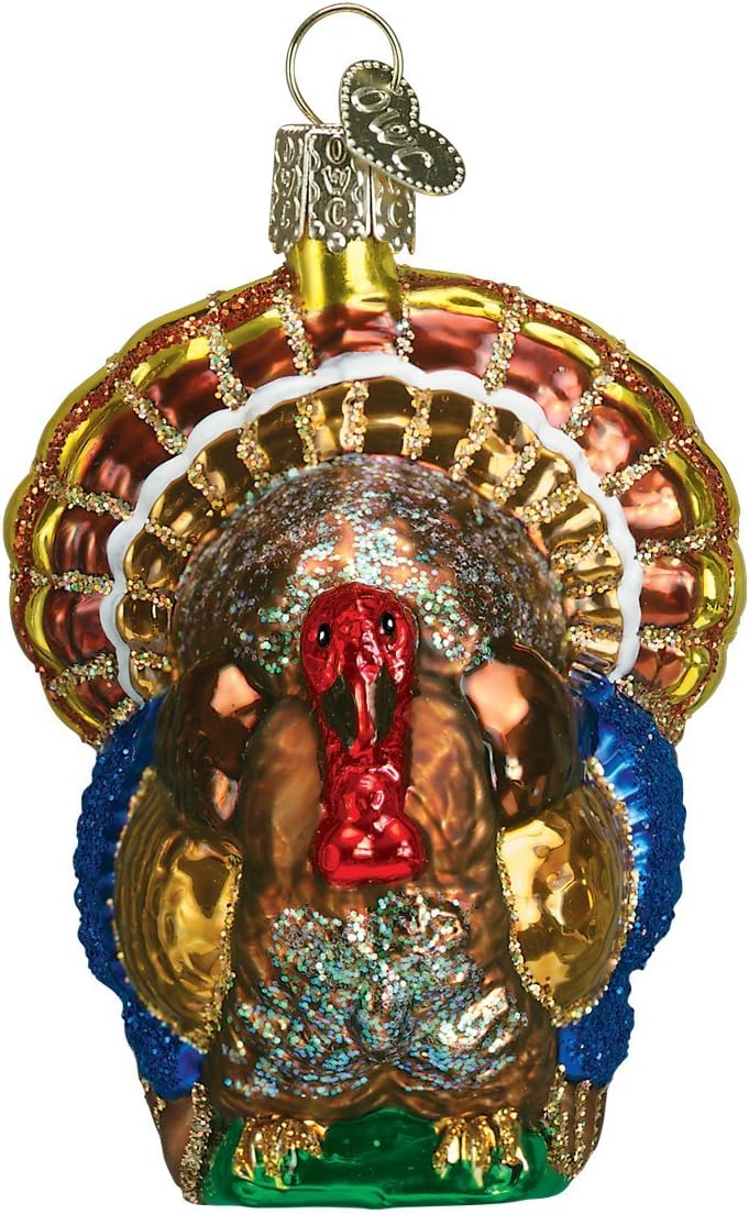 Ornaments - Old World Christmas Thanksgiving Glass Blown Ornaments for Christmas Tree Tom Turkey