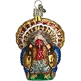 Old World Christmas Tom Turkey Glass Blown Ornament for Christmas Tree, Handcrafted Holiday Decoration, Thanksgiving Collection