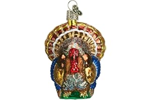 Old World Christmas Tom Turkey Glass Blown Ornament for Christmas Tree, Handcrafted Holiday Decoration, Thanksgiving Collection