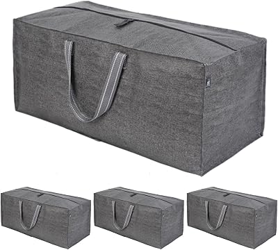 VENO 4 Pack Moving Bags Heavy-Duty Extra Large with Backpack Straps Gray