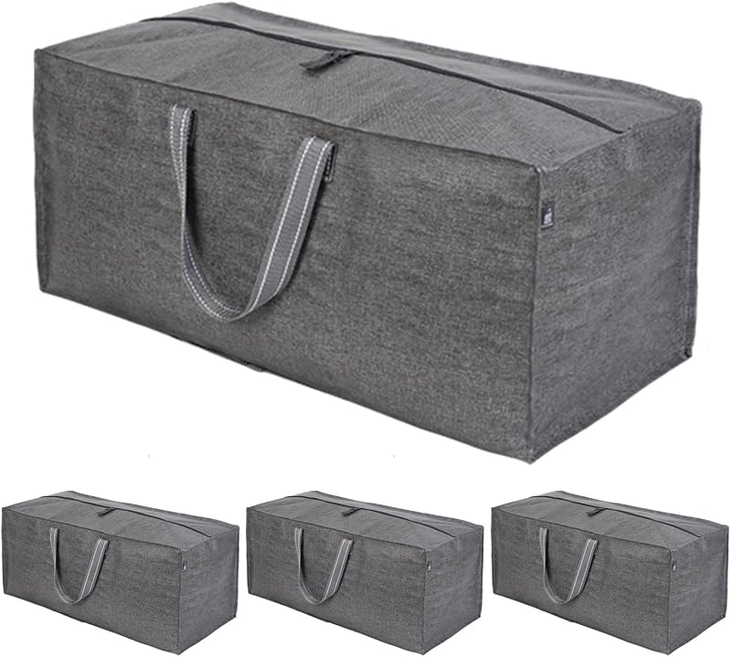 VENO 4 Pack Moving Bags Heavy-Duty Extra Large with Backpack Straps Gray
