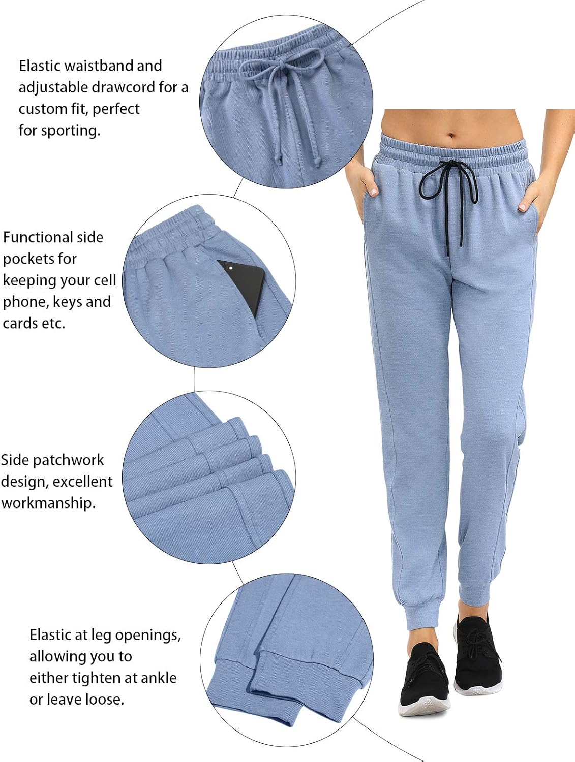 Fulbelle Women's Loose Workout Running Sweatpants Yoga Track Pants with Pockets: Clothing