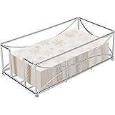 Livabber Guest Napkin Holder, Metal Bathroom Paper Hand Towel Storage Modern Napkin Tray Caddy for Countertop, Table Kitchen, Dinning Room (Chrome, Metal Base)