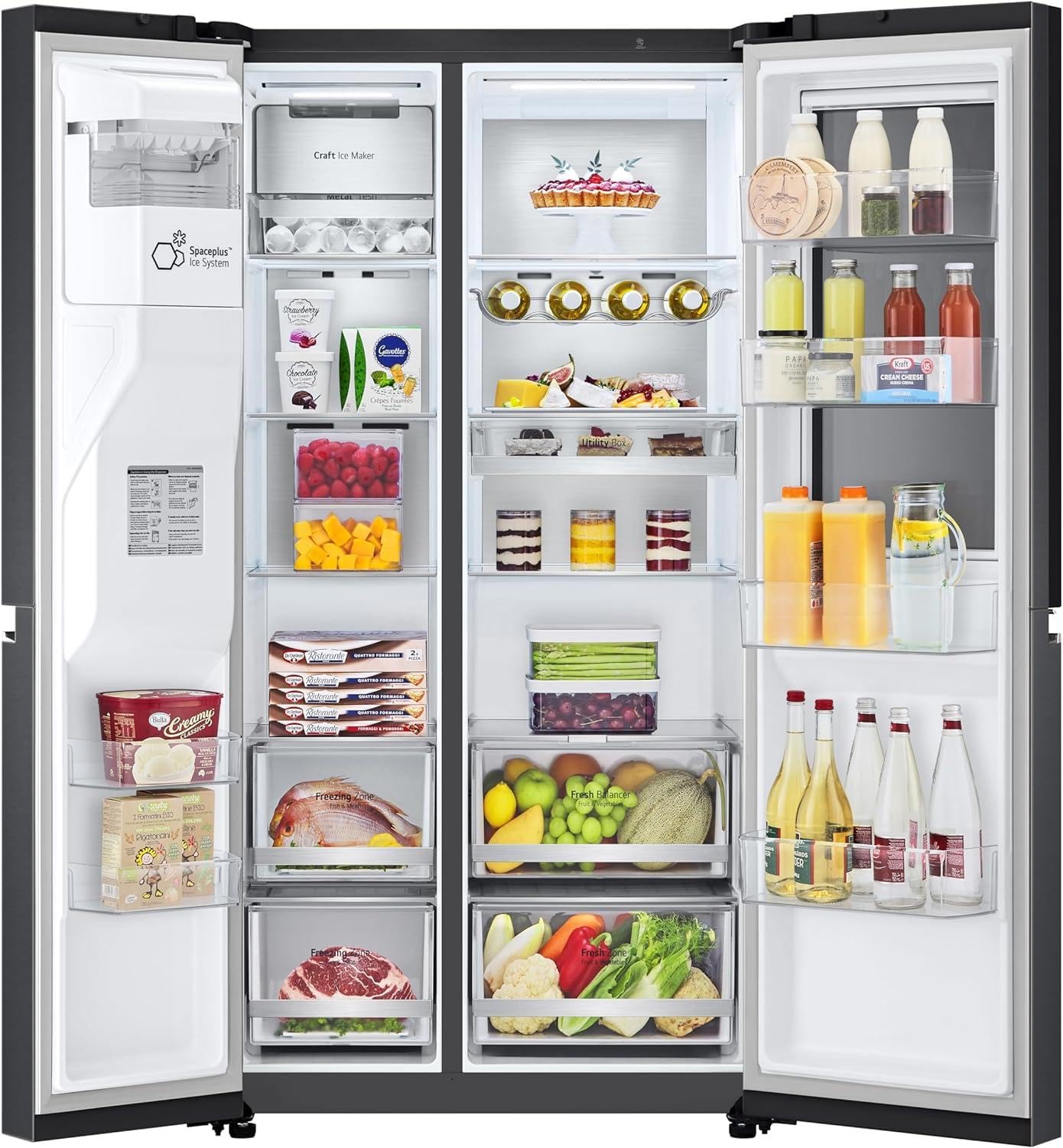 LG Electronics GSXV90MCDE Side-by-Side mit InstaView Door-in-Door | Craft Ice | EIS-, Crushed - und Wasserspender | 635 Liter Kapazität | Festwasseranschluss | Schwarz 8