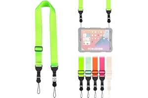 FIEIL Nylon iPad Strap, Adjustable Camera Neck Strap, Comfortable Shoulder Strap for iPad, Cellphone Tablet, Camera, Laptop, Binocular, Luggage Bag(Fluorescent Green Universal Neck Lanyard)