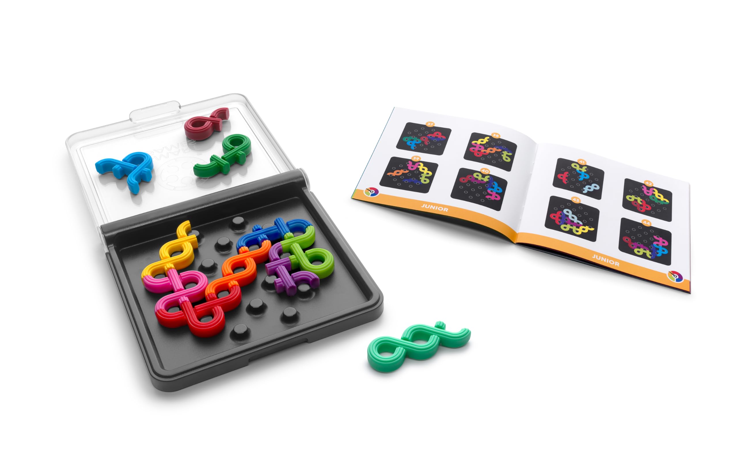 SmartGames IQ Noodles - A Travel Friendly Logic Puzzle for Ages 7 - Adult with 120 Challenges and 2 Play Modes!