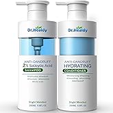 Dr.Healdy Anti-Dandruff Shampoo and conditioner set-2% Salicylic Acid,Stop Flaky and Itchy Scalp – Sulfate Paraben Free, Intense Care for Women and Me 13.6 FL Oz (Pack of 2)