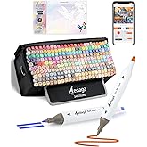 YHC 240 Colors Alcohol Markers with Free APP, Alcohol-Based Dual Chisel & Fine Tips Markers with Kickstand Case for Adult Coloring, Drawing, Painting and Sketching, Great Gift Idea for Artists