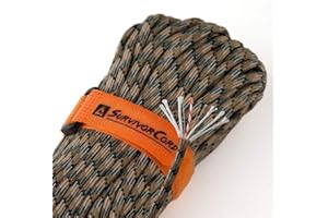 SURVIVORCORD TITAN Survival Patented Paracord 550 - 25ft, 100ft, 500ft & Color Options - 620LB Strength Survival Paracord Military Spec with 3 Strands - Heavy Duty Hank Cord for Camping & Outdoors with Firestarter