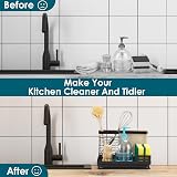 Sinnsally Kitchen Sink Tidy Caddy Storage Organizer with Drip Tray view 6