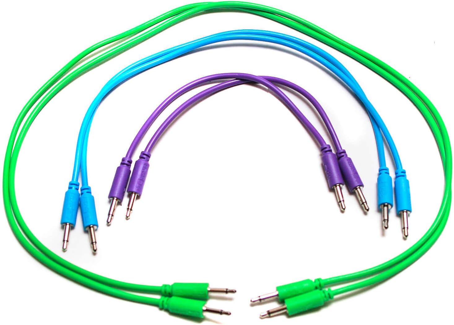 Patch Cables - 6 Pack Assorted - Synthrotek 3.5mm 1/8 inch Mono Eurorack Modular