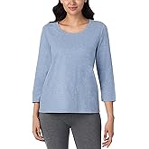 Nautica Womens 3/4 Sleeve Sleep Shirt - Lightweight Breathable Pajama Top - Cotton Knit Jersey Crewneck Sleepwear Loungewear