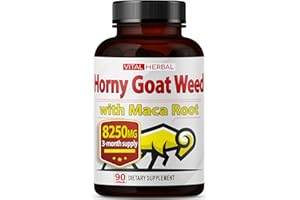 Vital Herbal Horny Goat Weed Capsules for Maximum Strength with Maca Root Tribulus Ashwagandha Tongkat Ali Panax Ginseng for Men Women, Boost Energy (90 Count (Pack of 1))