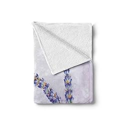 Ambesonne Lavender Throw Blanket, Little Posy of