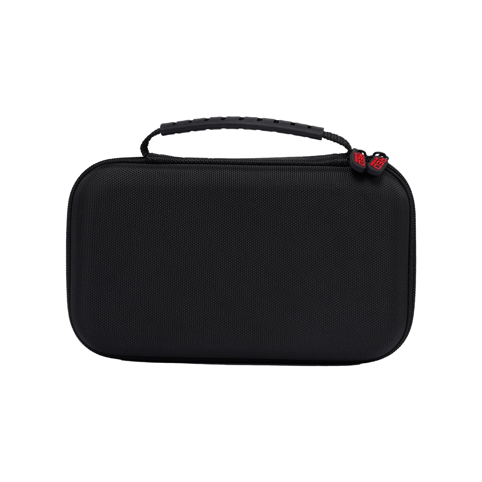 RED by Kiss Men Grooming Portable Organizer BagTravel Pouch (Black) Organize Shaver Trimmer Clipper Hair Comb Convenient Mesh Inner Pocket, Hard Zipper, Handle, Water Resistant Exterior