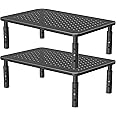 PUTORSEN Monitor Stand Riser with Vented Metal 3 Height Adjustable Dual Monitor Stand for Computer, Laptop, iMac, PC, Printer