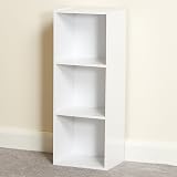 Hartleys White 3 Tier Cube Unit with 3 Fabric Storage Boxes view 4