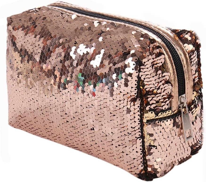 Cosmetic Bag,Brezeh Women's Fashion Sequins Makeup Bag Handbag Shoulder Bag Ladies Portable Multifunctional Travel Wash Bag Organizer Bag Purse Tote Bag