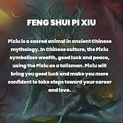HETICA Feng Shui Pixiu Mantra Amulet Lucky