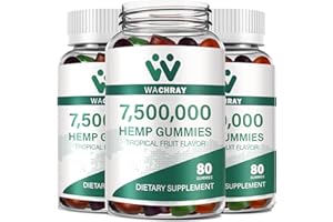 WACHRAY Hemp Gummies from Organic Plant High Potency Sleep Supplement Edible Gummy Extract Hemp Oil for Adult Bedtime Sugar Made in USA (3Pack)