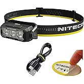 Nitecore HA15 UHE 400 Lumen Headlamp, with USB-C Rechargeable Battery, Compatible with 1xAA Battery with White and Red Beams 