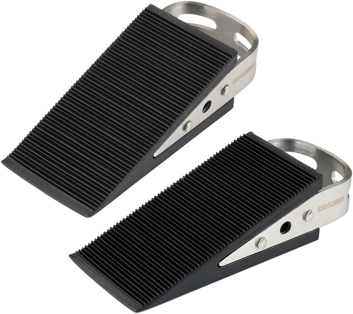 Idealeben Door Stopper Rubber Door Wedge Door Stop Heavy Duty Doorstops For Indoor External Black 2 Packs Amazon Co Uk Diy Tools