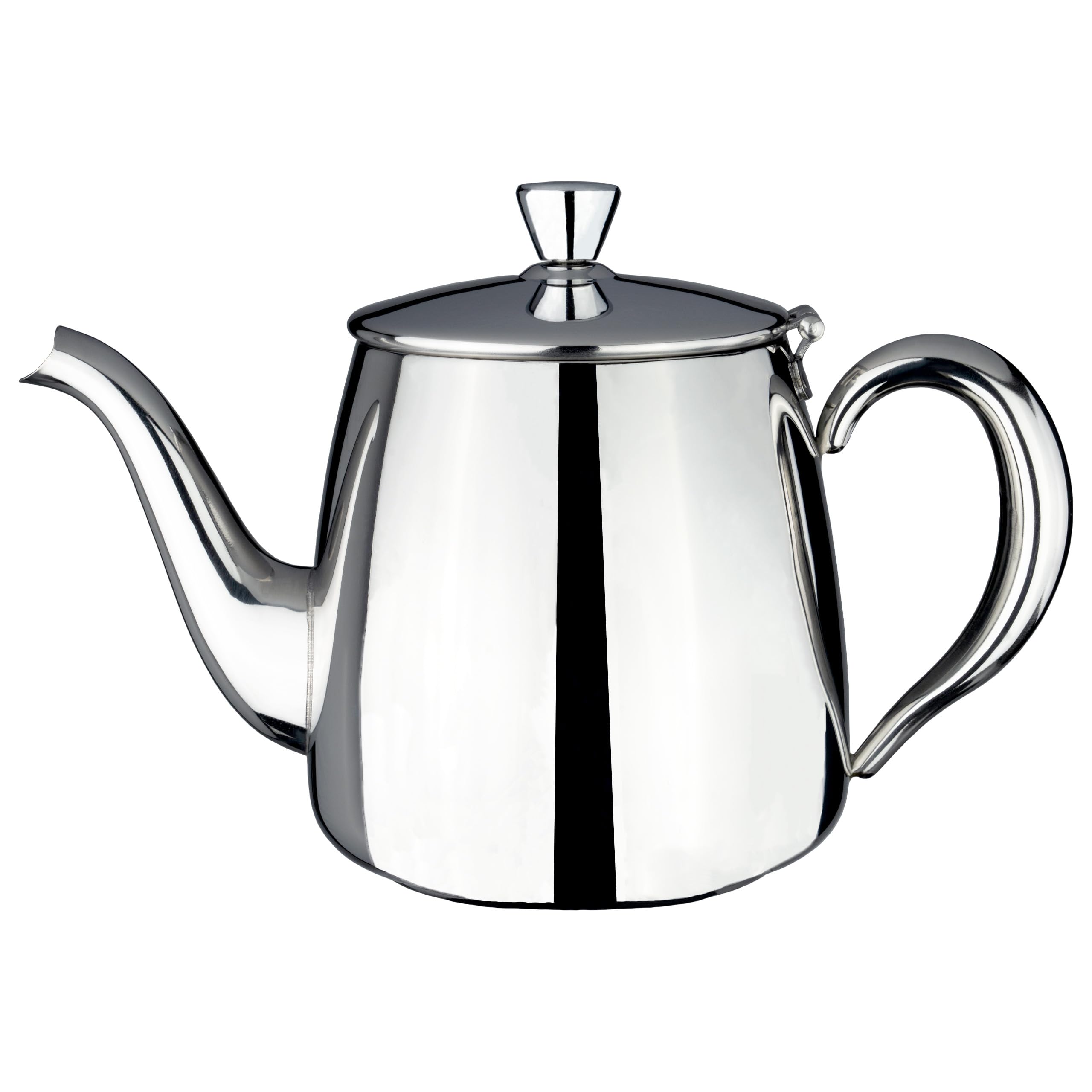 Café Olé PT-035 Premium Tea Pot, 18/10 Stainless Steel, Mirror Polished, 35oz, Stay Cool Hollow Handles, Perfect Pour Spout, Silver