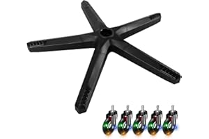 Frassie Gaming Chair Base with RGB Color Lighted Casters, 28 Inch Nylon Universal Heavy Duty Office Chair Base Replacement