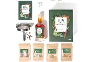 Rum Infusion Kit by Craftly | Natural Botanicals for Homemade Cocktails | Gift Idea for Men & Women | Birthday Gift for Her, Him | Includes Spices & Bottle