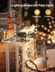 Fairy Lights Battery Operated 16.4Ft 50 LED Silver