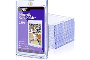 PJU 15ct Magnetic Card Holder, 35pt One Touch Card Holder for Trading Cards, U-V Protection Magnetic Card Case for Baseball Cards, Card Protectors Hard Plastic for Sports Cards, Game Cards