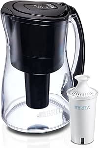 Brita Medium 8 Cup Infinity Smart Water Pitcher and Filter - BPA Free - Black