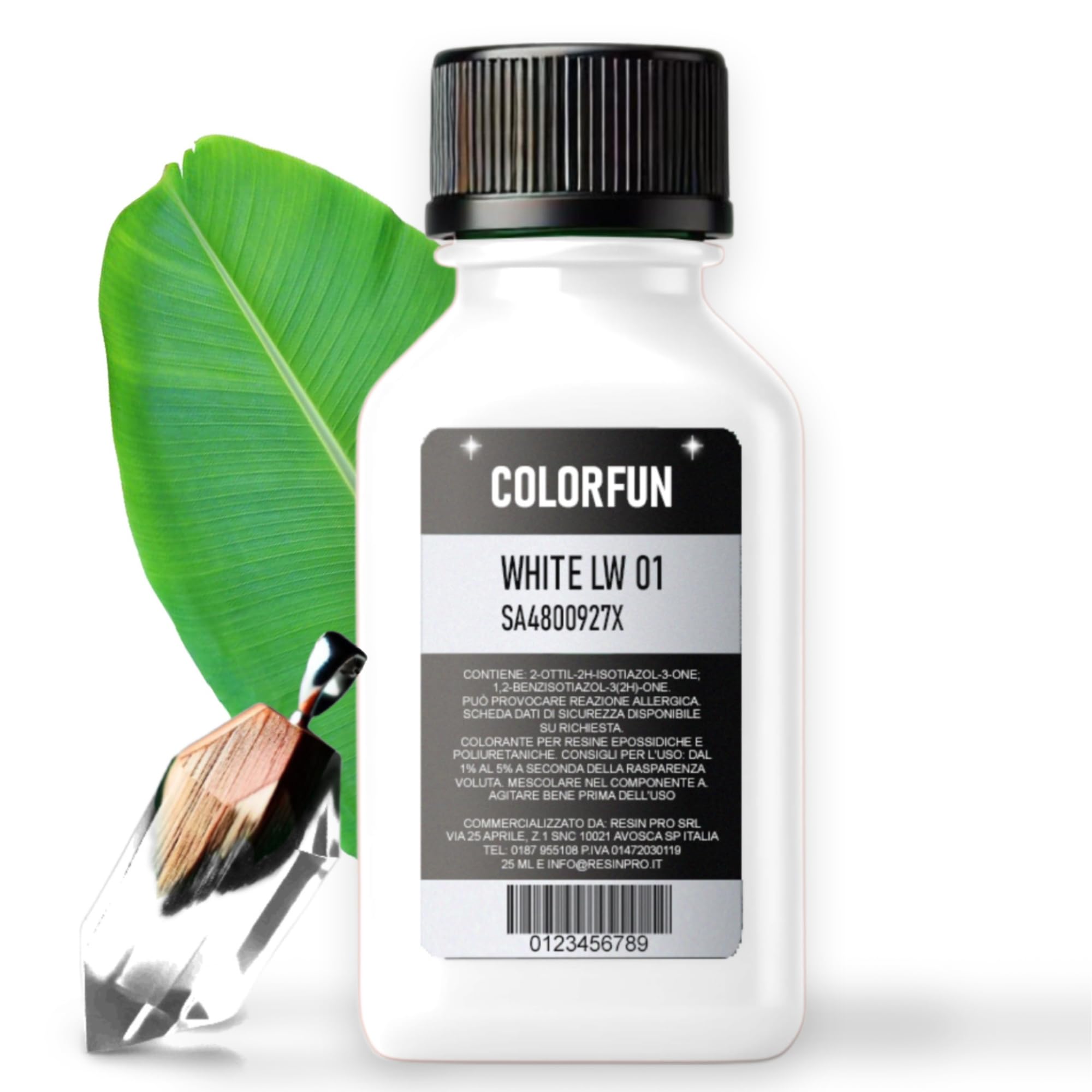 Resin Pro Colour Fun Brilliant White Dye Colour, Colouring Liquid Pigment for Transparent Epoxy Resin, Ideal for Arts, Hobbies and DIY - 50 ml