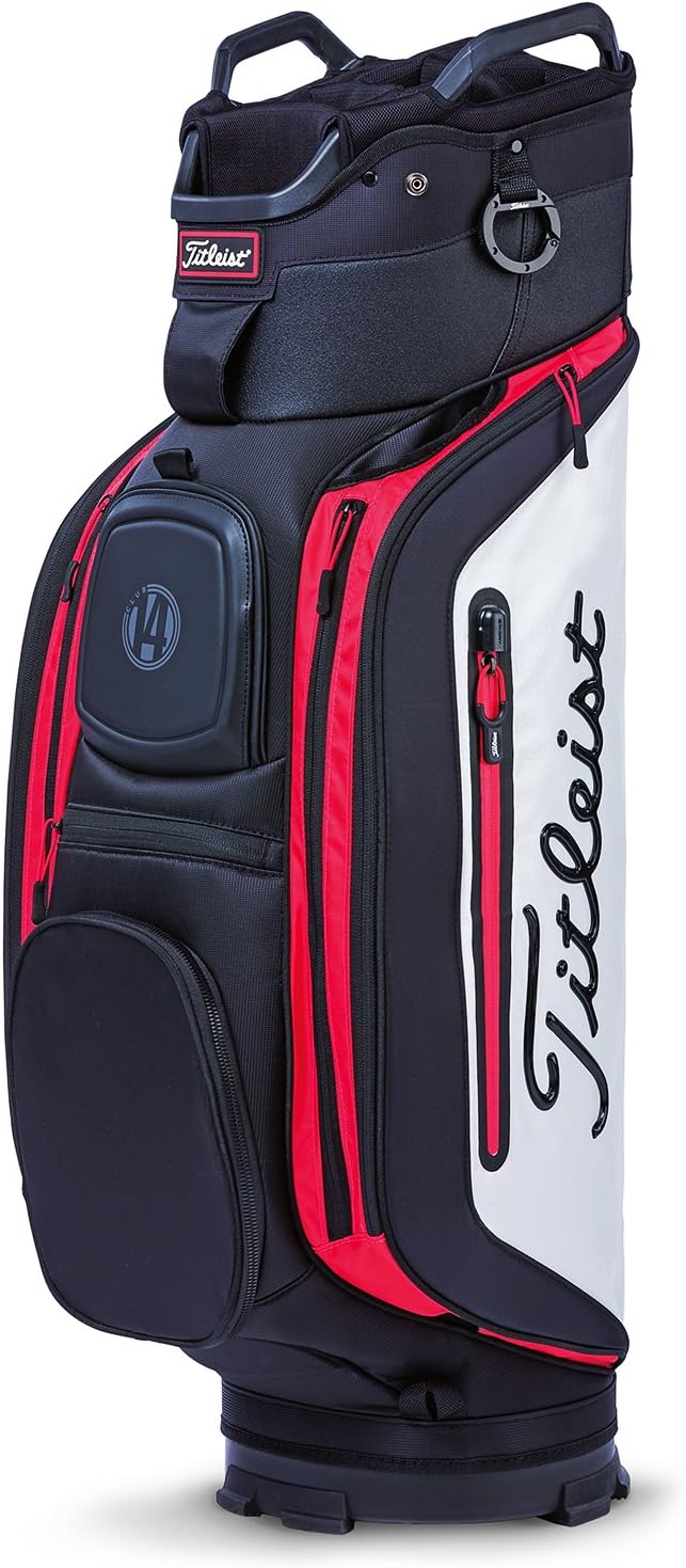 TITLEIST Club 14 Cart Bag Golf, Man, Men, TB8CT6016, Black/White/Red