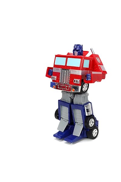 JADA TOYS – TRANSFORMERS OPTIMUS PRIME CONVERTING RC VEHICLE – KIDS TOYS GIFT WITH TRANSFORMATION FROM TRUCK TO ROBOT – LIGHTS & SOUNDS – FULL FUNCTION REMOTE CONTROL – 13″ LONG