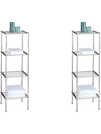 Organize It All 4 Tier Chrome Freestanding Bathroom Storage Shelf